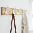 SKOLOO 24-Inch Natural Wood Coat Rack Wall Mount with 5 Triple Hooks - Ideal for Family Entrances, Classrooms, and Pet Supplies Storage - Perfect Coat Hooks for Wall by CozyNest Decor