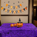 2Pcs Halloween Tablecloths, Black Lace & Purple Lined Rectangular Table Cloth, Spider Web Table Cover for Scary Halloween Decorations Indoor, 54 x 72 Inch by CozyNest Decor