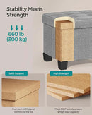 SONGMICS Storage Ottoman, Small Ottoman Foot Rest with Legs, 12.6 x 15.8 x 13.2 Inches Foot Stool, Load up to 660 lb, for Living Room, Bedroom, Dorm, Dove Gray ULSF012G02 by CozyNest Decor