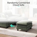 LINSY HOME Modular Sectional Sofa - 90'' Sleeper Sofa Cloud Couch Oversized Corduroy Sofa Bed with Movable Ottoman Soft Modern Comfy Couch for Living Room Apartment Office, Green by CozyNest Decor