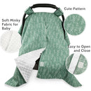 Baby Car Seat Canopy Soft Minky Plush Dotted Backing Baby Car Seat Cover Girls, Infant Carseat Canopy, Stretchy Multi- use Nursing Cover for Stroller/High Chair/Shopping Cart/Car Seat Canopies Sage by TinyTreasures Baby Boutique
