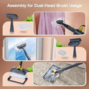 ScrubWiz Steam Mop Cleaner with Detachable Handheld Steamer, 10-in-1 Multi Accessories, Washable Microfiber Pads, 350ml and 2 Adjustable Levels for Cleaning Floor, Carpet, Tiles, and Grout, Gray by CozyNest Decor