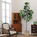 8ft(96in) Fiddle Leaf Fig Tree Artificial - Tall Faux Fiddle Leaf Fig Tree - Fake Fig Plant with Realistic Texture for Indoor Outdoor Modern Home House Office by CozyNest Decor