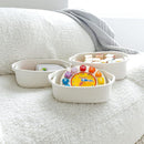 NaturalCozy 5-Piece Rectangle Storage Basket Set- Natural Cotton Rope Woven for Organizing! Small Basket for Montessori, Baby Nursery, Dog Toy Baskets, Cat Toy Box, Bathroom Organization Bin by TinyTreasures Baby Boutique