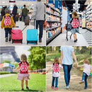 CZSYZCZS 4 in 1 Toddler Harness Leash + Baby Anti Lost Wrist Link, Cute Child Safety Harness Tether, Child Walking Harness Wristband Assistant Strap Belt for Baby Girls(Rose Red) by TinyTreasures Baby Boutique