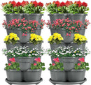VIVOSUN 2-Pack 5 Tier Vertical Gardening Stackable Planter for Strawberries, Flowers, Herbs, Vegetables, Grey by GreenHaven Gardens