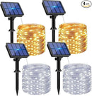 4 Pack Solar String Lights Outdoor - 320LED 132FT Solar Fairy Lights Outside Waterproof 8 Modes, Copper Wire Solar Powered Twinkling Lights for Tree Garden Patio Christmas Wedding Party Decorations by GreenHaven Gardens