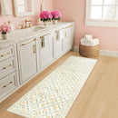 Runner Rug for Entryway: 2x6 Kitchen Rugs Non Slip Washable Ultra-Thin Soft Floral Carpet Indoor Floor Stain Resistant Carpets for Hallway Bedroom Kitchen Laundry Bathroom Dorm Beige/Multi by TinyTreasures Baby Boutique