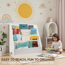 TOETOL 4-Tier Kids Bookshelf - Toddler Book Display Shelves for Classrooms, Playrooms, and Nursery - Wooden Children Book Rack (White) by TinyTreasures Baby Boutique