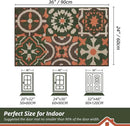 BEQHAUSE Dirt Trapper Door Mat 24" x 36", Non-Slip Entryway Rugs Washable, Floor Mat Stain Resistant and Absorbent Welcome Mat for Front Back Door, Muddy Wet Shoes & Paws, Boho Geometric Floral by CozyNest Decor