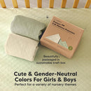Waterproof Crib Mattress Protector Cover Fitted - 2-Pack Quiet Baby Crib Mattress Pad Sheets, 52" x 28" Soft Quilted Cotton Baby Sheet, Machine Washable, Easy Fit, Durable (Avocado/Mavy) by TinyTreasures Baby Boutique