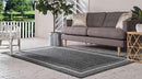 Unique Loom Outdoor Border Collection Area Rug - Soft Border (7' 1" x 10' Rectangle, Black/ Ivory) by GreenHaven Gardens