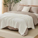 EMME Cotton Blanket King Size for Bed Soft Muslin Blankets 108"x90" Lightweight Breathable Layering Blanket Bedspread Coverlet All Season Gauze, White by CozyNest Decor