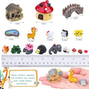 Modacraft 200Pcs Miniature Fairy Garden Accessories Including 100Pcs Fixed Pins, Fairy Garden Kit Fairy House Animal Figurines Mini Landscape for Garden Dollhouse Potted Plant Bonsai Terrarium Décor by GreenHaven Gardens