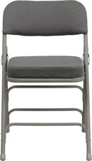 Flash Furniture Hercules Series Metal Folding Chairs with Cushioned Seats, Fabric Upholstered Event Chairs, Set of 2, Gray by GreenHaven Gardens
