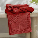 Amélie Home Chenille Knit Throw Blanket for Couch, Checkered Texture Decorative Soft Blanket for Sofa, Bed & Living Room, 50"x60", Red by CozyNest Decor