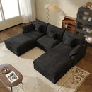 JACH U Shaped Sectional Couches, Cloud Sectional Couch with Deep Seat, 119" Down Filled Modular Sofa with Chaise, Covers Removeable & Washable, Sofas Furniture for Living Room, Black by CozyNest Decor