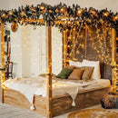 JMEXSUSS 600 LED Christmas Curtain Lights Outdoor, 9.5x19.6ft Christmas String Light Plug in with Remote, 8 Modes Wall Hanging Lights for Bedroom Party Backdrop Wedding Xmas Decor, Warm White by CozyNest Decor