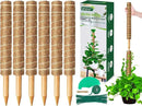 EAONE Moss Pole 126 Inch, 6 Pack 21" Monstera Plant Support for Climbing Potted Live Plants Indoor, Stackable Coco Coir Moss Sticks Monstera Stakes for Pothos Philodendron, with Garden Labels & Ties by GreenHaven Gardens