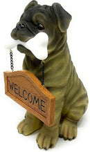 Nature's Mark Pug Dog Puppy Statue with Reversible Welcome Sign and Go Away Sign Resin Garden Decor 12" H by GreenHaven Gardens