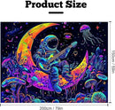 BVBOX Astronaut Space Blacklight Tapestry 79"x59", UV Reactive Astronaut Guitar Moon Universe Galaxy Planet Glow in Dark Music Tapestries, Black Light Neon Upright Poster Wall Hanging Backdrop Decor for Bedroom Living Room by CozyNest Decor