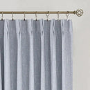 Vision Home Chambray Blue Pinch Pleated Full Blackout Curtains Room Darkening Window Curtains 84 inch for Living Room Bedroom Thermal Insulated Pinch Pleat Drapes with Hooks Back Tab 2 Panel 40"Wx84"L by CozyNest Decor