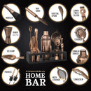Highball & Chaser 13-Piece Cobbler Cocktail Shaker Set Matte Copper Stainless Steel Bartender Kit For Home Bar Cocktail Set Laser Engraved Cocktail Tools Plus E-Book with 30 Different Cocktail Recipes by CozyNest Decor