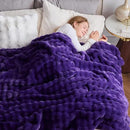 NEWCOSPLAY Faux Fur Throw Blanket Purple Bubble Blanket Thick Warm Soft for Couch Sofa Bed 550GSM (Purple, Throw(50"x60")) by CozyNest Decor