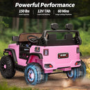 2 Seater Ride on Car Truck, 12V Kids Electric Ride on Toy for Big Kids Age 3-8 w/Remote Control- Light Pink by TinyTreasures Baby Boutique