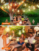 25Ft LED String Lights Outdoor, G40 Globe Patio Lights with 27 Shatterproof LED Bulbs, Waterproof Dimmable Hanging Light for Patio Wedding Bistro Party Yard Decor, E12 Socket Base, White Wire by GreenHaven Gardens