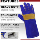 HANDLANDY Animal Handling Gloves, Falconry Cat Glove Bite Proof, Thorn Proof Rose Pruning Gardening Gauntlets (Royal blue, 14 Inches) by GreenHaven Gardens