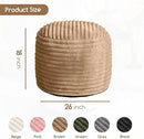 HIGOGOGO Round Stuffed Pouf Ottoman, Stripe Faux Fur Poufs with Foam Chunk Filling, Furry and Fluffy Pouf Foot Stool Storage Ottoman, 26 X 18 Floor Poufs Foot Rest for Living Room, Brown by CozyNest Decor