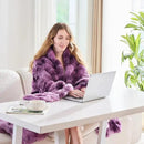Lotus Karen Faux Fur Throw Blanket Tie-dye Violet - Big Bubble Rabbit Fluff Blanket for Couch Bed Sofa,Softest Fluffy Fuzzy Cozy Blanket,Thick Furry Plush Shaggy Warm Blankets for Women,108x90 Inches by CozyNest Decor