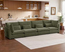 Oversized Modular Sofa, Extra Deep Cloud Chenille Sectional Couch with Ottoman Chaise, Fluffy Chenille 4 Seater Sofa for Living Room, Villa (Basic 4 Seater, Chenille Green) by CozyNest Decor
