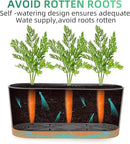 QCQHDU 16" L x 7.6" W x 7" H Window Planter Box, 2 Pack Self Watering Pots for Indoor Plants with Drainage Holes & Saucer, Outdoor Flower Pots Home Garden Modern Decor by GreenHaven Gardens
