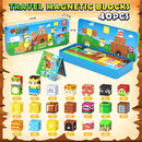 Magnetic Blocks Travel Toys with Portable Metal Tin - STEM Magnet Building Blocks Toddler Kids Toys for 3 4 5 6 7 8 Year Old Boys & Girls Xmas Birthday Gifts Classroom Must Haves Decor by TinyTreasures Baby Boutique