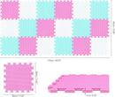 qqpp EVA Rubber 18 Tiles Interlocking Puzzle Foam Floor Mats - Baby Play Mat for Playing | Exercise Mat for Home Workout. White, Pink, Green. QC-ACHb18N by TinyTreasures Baby Boutique