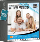 Utopia Bedding Waterproof Mattress Protector Twin Size, Premium Terry Mattress Cover 200 GSM, Breathable, Fitted Style with Stretchable Pockets (Gray) by TinyTreasures Baby Boutique