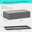 3PCS Under Bed Storage Bins with Metal Frame, Linen Fabric Frame Storage Box Clothes Organizer Bins, Underbed Container with Clear Window (Dark Grey, 23.6 x 13 x 6IN) by CozyNest Decor