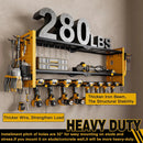 Power Tool Organizer Wall Mount,Cordless Drill Hanger Storage Rack 8 Drill Holder,3 Layers Heavy Duty Power Tool Storage Rack(Yellow) by GreenHaven Gardens