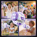 Bubble Gun, 125 Holes Bubble Machine Gun, Bubble Blaster Gun for Kids, Rechargeable Bubble Gun with Bubble Solution, Summer Toy Party Favors Bubble Maker for Wedding Birthday (Purple) by TinyTreasures Baby Boutique