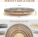 18" Lazy Susan Oak Wood Turntable Organizer for Cabinet, Farmhouse Round Wooden Large Lazy Susan Organization and Storage for Dining Table, Pantry, Kitchen, Countertop, Cupboard, Home Decor by CozyNest Decor