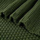 Longhui bedding Chunky Cable Knit Throw Blanket Lightweight Olive Green 100% Organic Cotton Blanket for Sofa Couch Bed Baby Nursery, Rustic Shabby Chic Modern Farmhouse, 60” x 80” Give Laundering Bag by CozyNest Decor