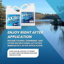 1 Gallon 4X Blue Pond Dye + Pond Cleaner, Blue Dye for Ponds and Lakes, 2-in-1 Lake Colorant + Enzymes, Makes Murky Water Clean & Beautiful, Keeps The Water Cool, Clear, and Ideal for Fish & Wildlife by GreenHaven Gardens