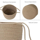Flexzion Hanging Plant Basket (2 Pack) Cotton Rope Basket Indoor Planter Hanger (up to 7 Inch Flower Pot) Macrame Woven Organizer Bin Home Decor Storage Organizer 20" Hanging Rope, Brown by GreenHaven Gardens
