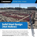 Sandbaggy Round Steel Concrete Form Stakes with Nail Holes - Rust Resistant Coating - Removable, Reusable (100, 3/4 in X 36 in) by CozyNest Decor