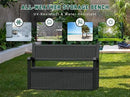 80 Gallon Outdoor Storage Box, Resin Patio Furniture with Armrest, Lockable Deck Box with Waterproof and UV Resistant for Patio Cushions, Garden Tools and Pool Supplies, Black by GreenHaven Gardens