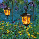Dynaming 6 Pack Solar Flame Hanging Lights Outdoor, Solar Flickering Flame LED Garden Lanterns with 6 x 38 Inch Shepherd Hooks, Landscape Lighting Waterproof for Lawn Patio Yard Pathway Driveway by GreenHaven Gardens