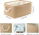 TheWarmHome Storage Bins for Shelves - Medium 3Pack 13.8L*9.8W*6.7H inch Canves Storage Basket for Organizing, Fabric Storage with Handles for Clothes Baby Dog Toys(Beige) by TinyTreasures Baby Boutique