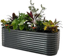 Vego garden 32" Extra Tall Raised Garden Bed Kits,10 in 1 Modular Raised Planter Box for Vegetables Flowers Fruits Oval Metal Raised Garden-Modern Gray by CozyNest Decor